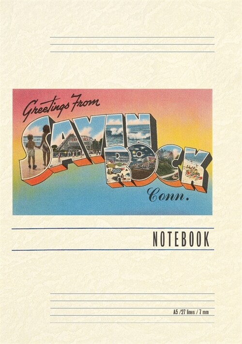 Vintage Lined Notebook Greetings from Savin Rock (Paperback)