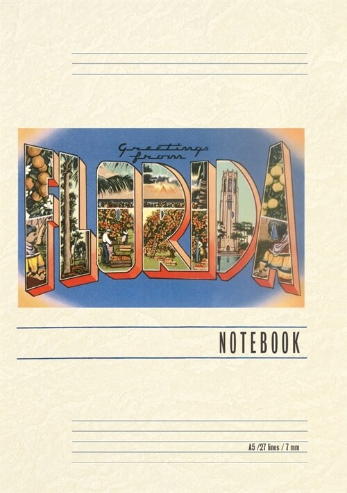 Vintage Lined Notebook Greetings from Florida (Paperback)