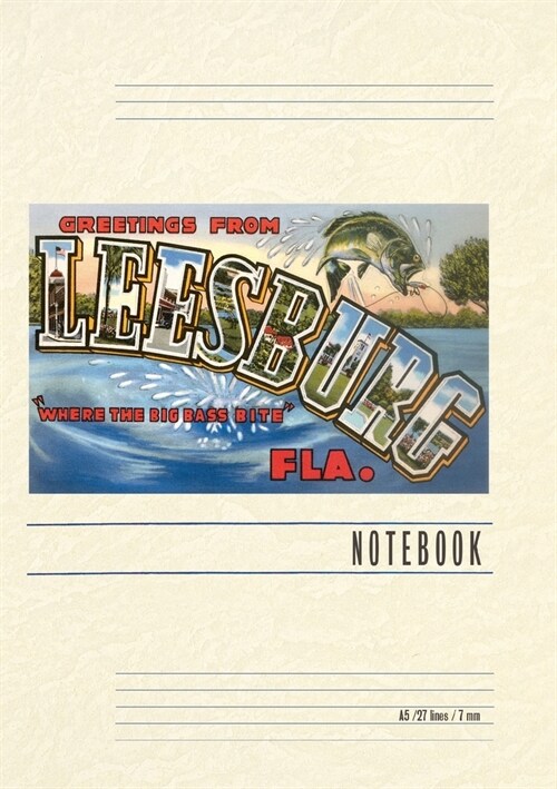 Vintage Lined Notebook Greetings from Leesburg, Florida (Paperback)