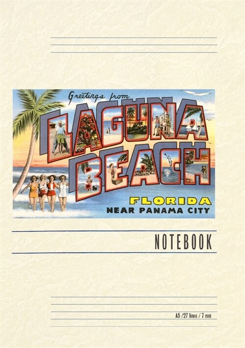 Vintage Lined Notebook Greetings from Laguna Beach, Florida (Paperback)