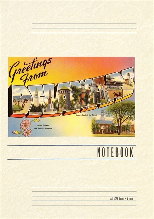 Vintage Lined Notebook Greetings from Delaware (Paperback)