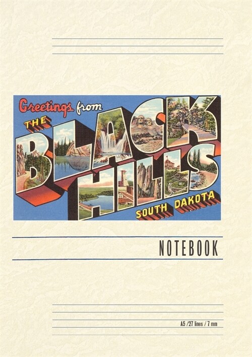 Vintage Lined Notebook Greetings from the Black Hills (Paperback)