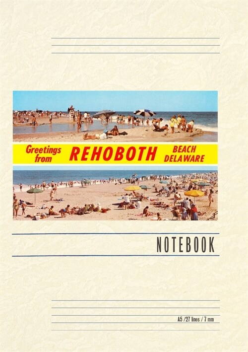 Vintage Lined Notebook Greetings from Rehoboth Beach (Paperback)