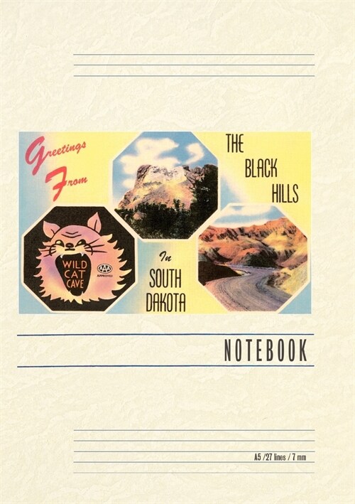 Vintage Lined Notebook Greetings from The Black Hills (Paperback)