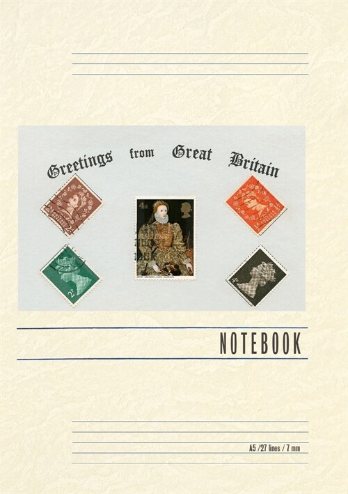 Vintage Lined Notebook Greetings from Great Britain, Stamps (Paperback)