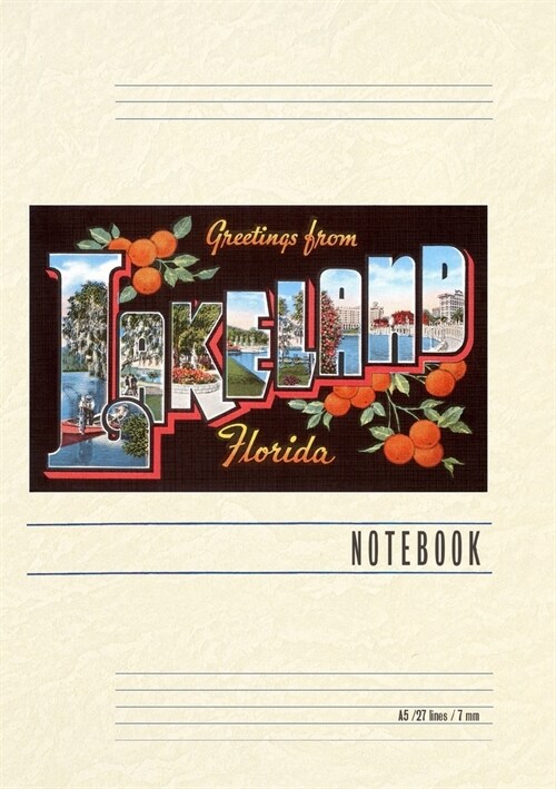 Vintage Lined Notebook Greetings from Lakeland, Florida (Paperback)
