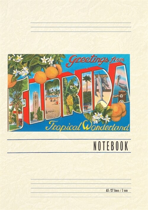 Vintage Lined Notebook Greetings from Florida (Paperback)