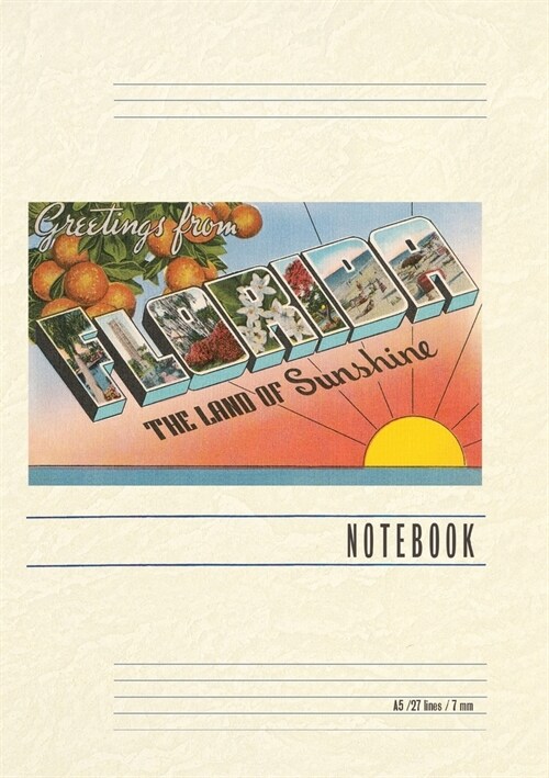 Vintage Lined Notebook Greetings from Florida (Paperback)