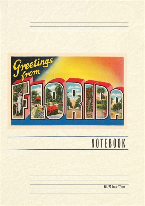 Vintage Lined Notebook Greetings from Florida (Paperback)