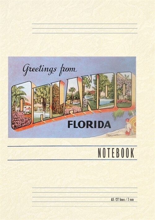 Vintage Lined Notebook Greetings from Orlando, Florida (Paperback)
