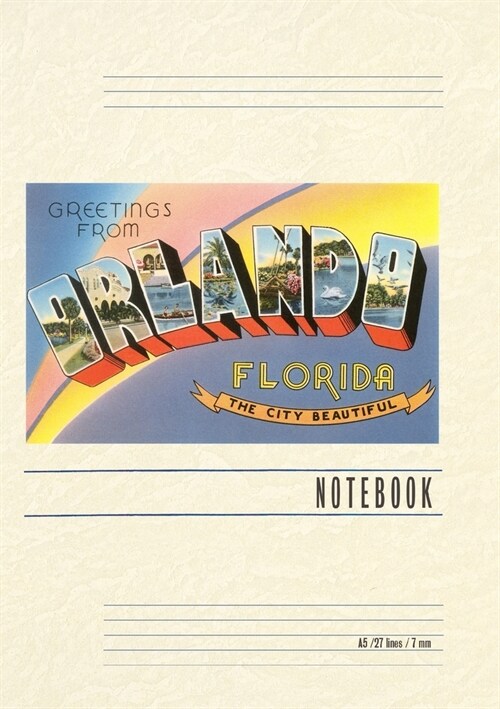 Vintage Lined Notebook Greetings from Orlando, Florida (Paperback)