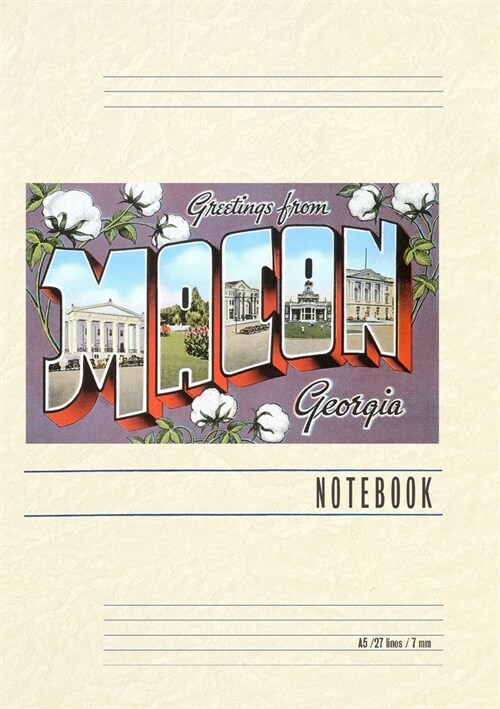 Vintage Lined Notebook Greetings from Macon, Georgia (Paperback)