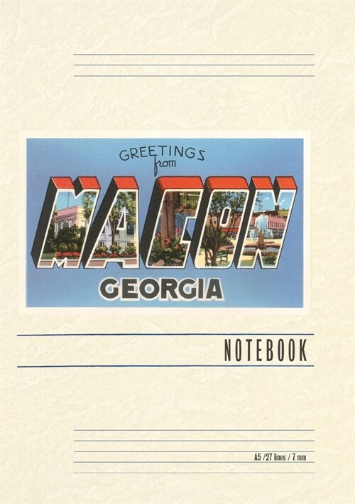 Vintage Lined Notebook Greetings from Macon (Paperback)