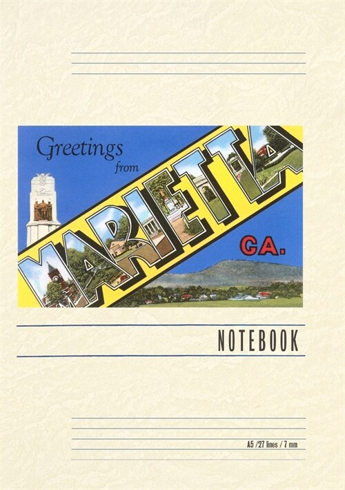 Vintage Lined Notebook Greetings from Marietta (Paperback)