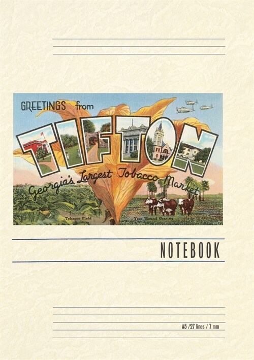 Vintage Lined Notebook Greetings from Tifton (Paperback)