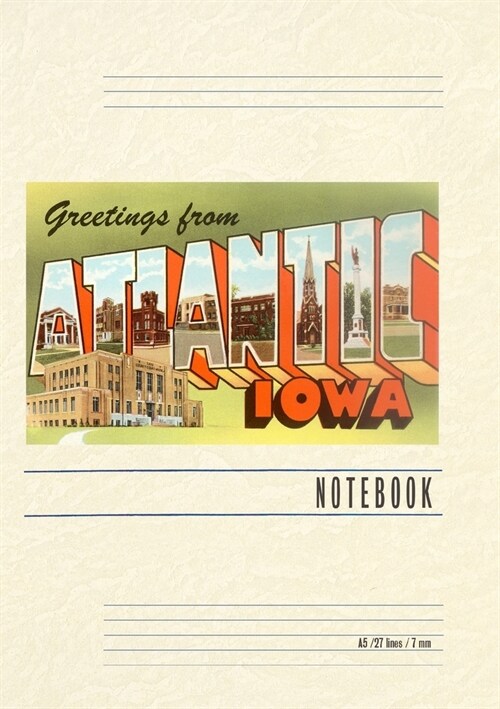 Vintage Lined Notebook Greetings from Atlantic (Paperback)