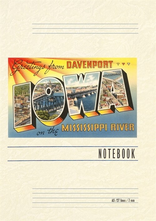 Vintage Lined Notebook Greetings from Davenport (Paperback)