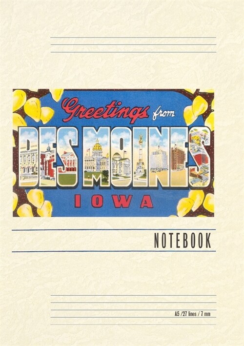 Vintage Lined Notebook Greetings from Des Moines (Paperback)