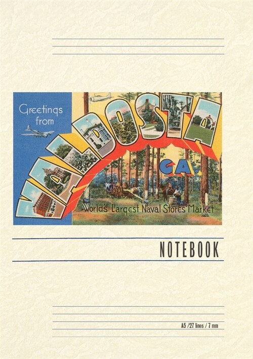 Vintage Lined Notebook Greetings from Waldosta, (Paperback)