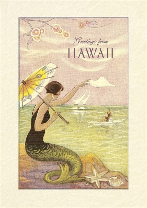 Vintage Lined Notebook Greetings from Hawaii, Mermaid (Paperback)