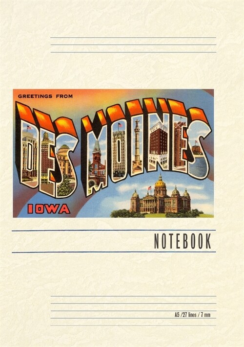 Vintage Lined Notebook Greetings from Des Moines (Paperback)