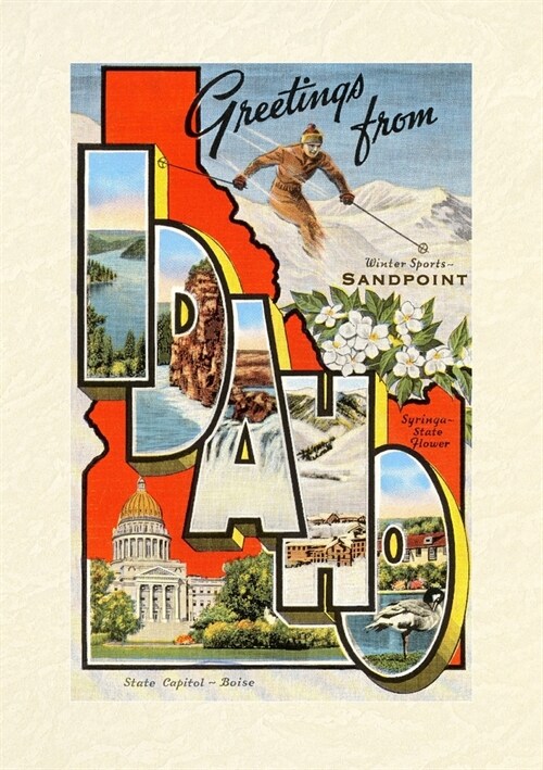 Vintage Lined Notebook Greetings from Sandpoint, Idaho (Paperback)