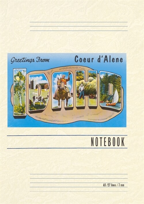 Vintage Lined Notebook Greetings from Coeur dAlene, Idaho (Paperback)