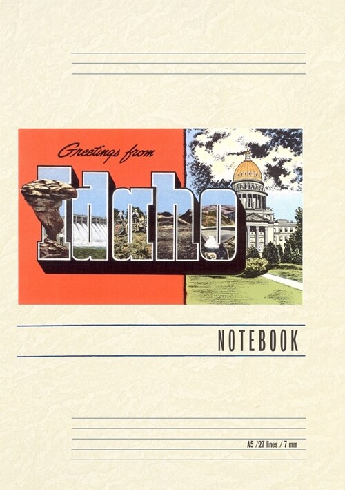 Vintage Lined Notebook Greetings from Idaho (Paperback)