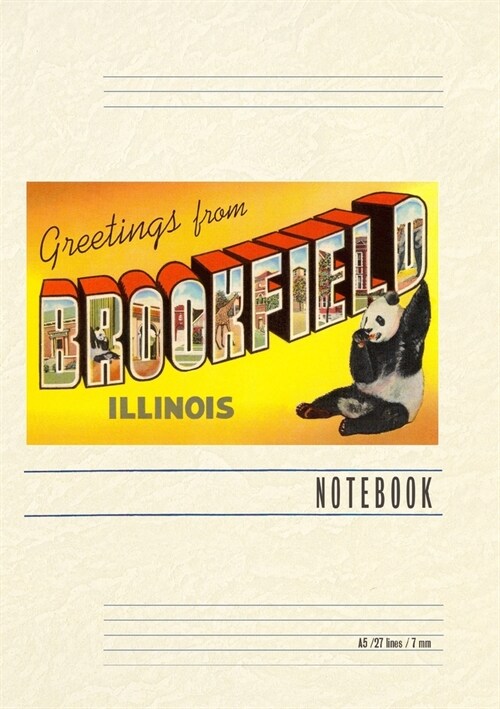 Vintage Lined Notebook Greetings from Brookfield, Illinois (Paperback)