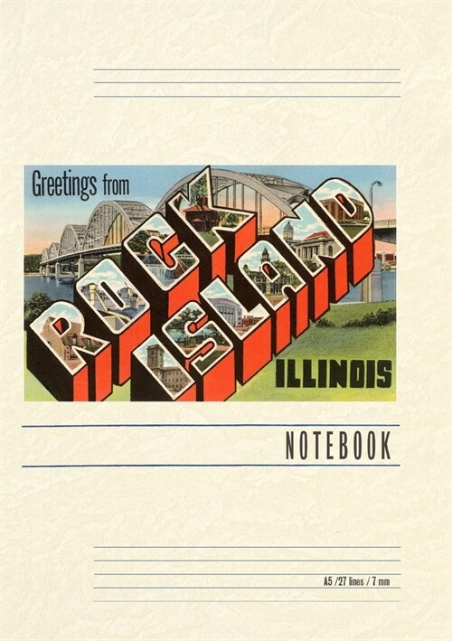 Vintage Lined Notebook Greetings from Rock Island, Illinois (Paperback)