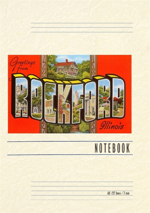 Vintage Lined Notebook Greetings from Rockford, Illinois (Paperback)
