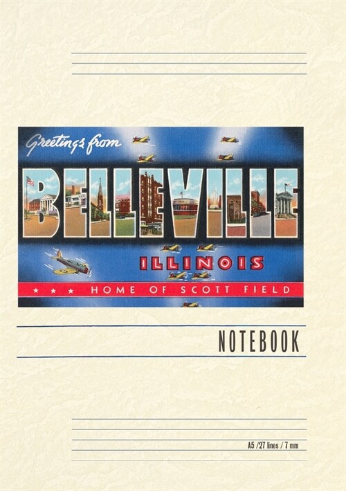 Vintage Lined Notebook Greetings from Belleville, Illinois (Paperback)