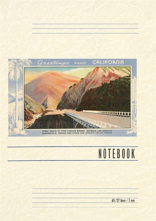Vintage Lined Notebook Greetings from California, Postcard of San Joaquin Valley (Paperback)