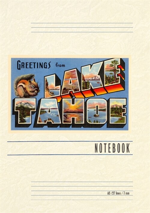 Vintage Lined Notebook Greetings from Lake Tahoe (Paperback)