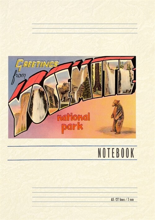 Vintage Lined Notebook Greetings from Yosemite National Park (Paperback)
