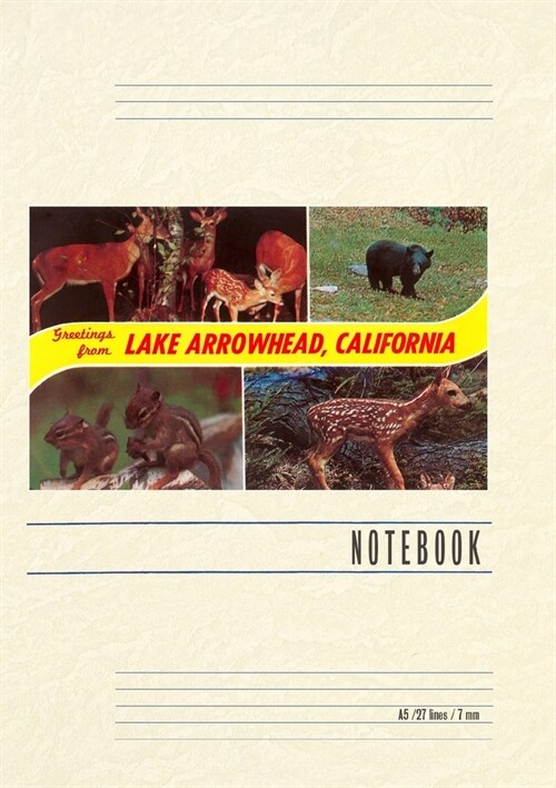 Vintage Lined Notebook Greetings from Lake Arrowhead, California (Paperback)
