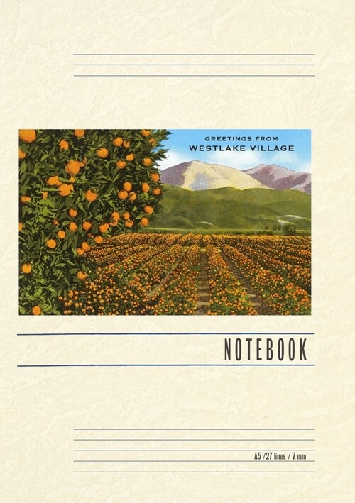 Vintage Lined Notebook Greetings from Westlake Village, California (Paperback)