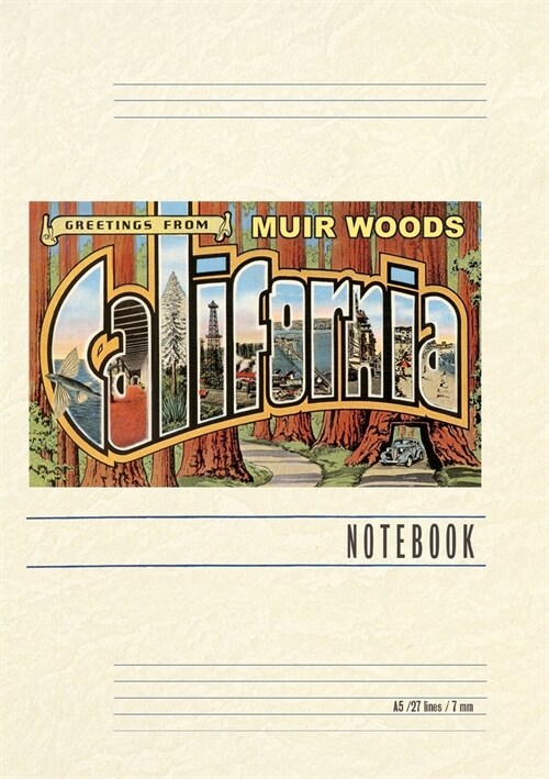 Vintage Lined Notebook Greetings from Muir Woods, California (Paperback)