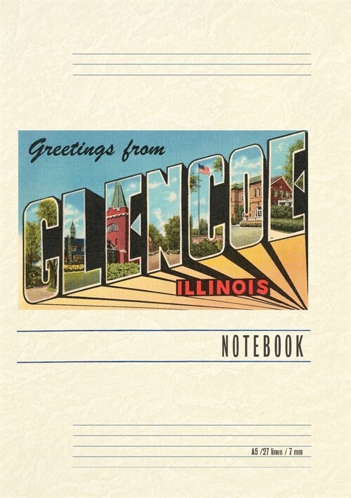 Vintage Lined Notebook Greetings from Glencoe, Illinois (Paperback)