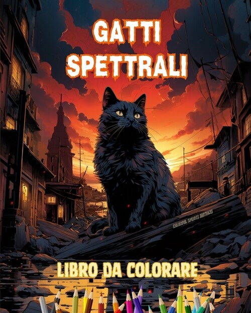 Gatti spettrali Libro da colorare Scene affascinanti e creative di gatti terrificanti per i maggiori di 15 anni: Incredibile collezione di gatti assas (Paperback)