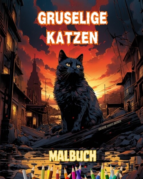 Gruselige Katzen Malbuch Faszinierende und kreative Szenen mit furchterregenden Katzen: Unglaubliche Sammlung einzigartiger Killerkatzen zur F?derung (Paperback)