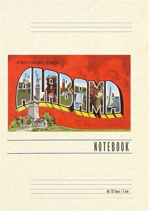 Vintage Lined Notebook Greetings from Alabama (Paperback)