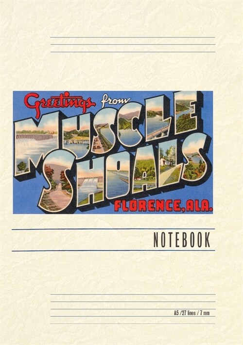 Vintage Lined Notebook Greetings from Muscle Shoals (Paperback)