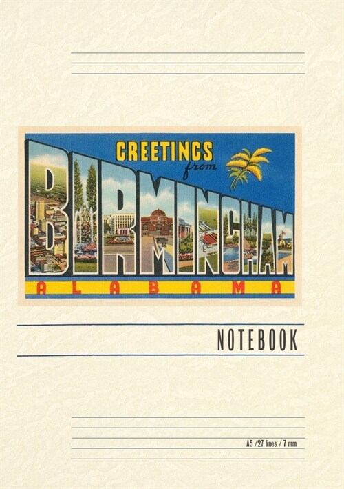 Vintage Lined Notebook Greetings from Birmingham (Paperback)