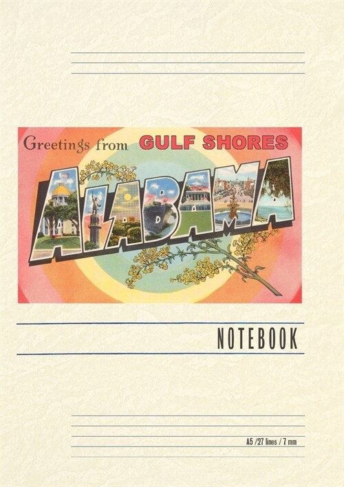 Vintage Lined Notebook Greetings from Gulf Shores (Paperback)