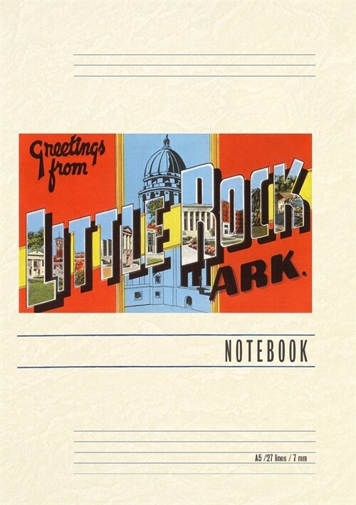 Vintage Lined Notebook Greetings from Little Rock (Paperback)