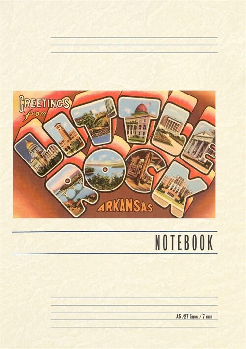 Vintage Lined Notebook Greetings from Little Rock (Paperback)