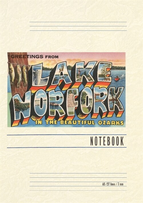 Vintage Lined Notebook Greetings from Lake Norfolk, Arkansas (Paperback)