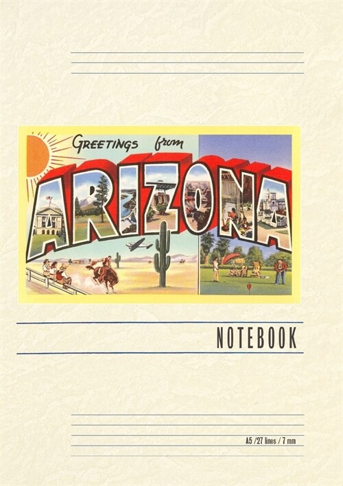Vintage Lined Notebook Greetings from Arizona (Paperback)