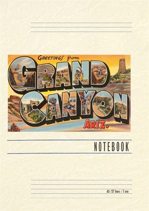 Vintage Lined Notebook Greetings from Grand Canyon (Paperback)